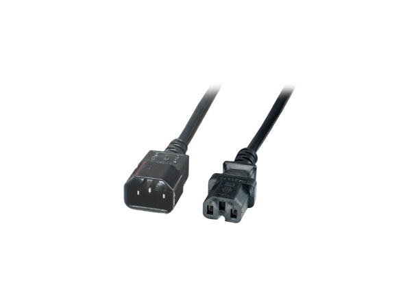 Strømkabel C14 > C15 - 2,0 m 3x0,75mm² Sort 